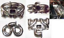 Turbo exhaust manifold for 16v Golf VW stainless steel T3 flange + Audi RS2 WG flange